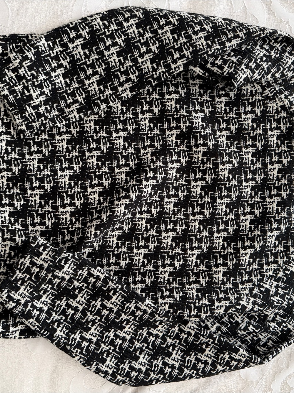 Alice + Olivia Black and White Tweed Top